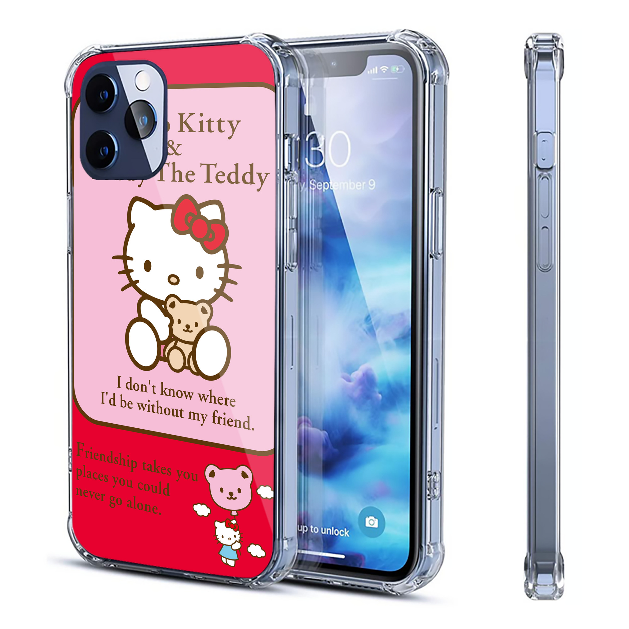 （画像用） Hello Kitty ハローキティ 【iPhone 12シリーズ対応】透明スマホケース（クリアソフトケース）